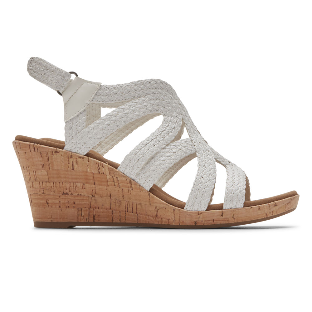 Sandálias Rockport Mulher Branco - Briah Braided - 03728PUXR